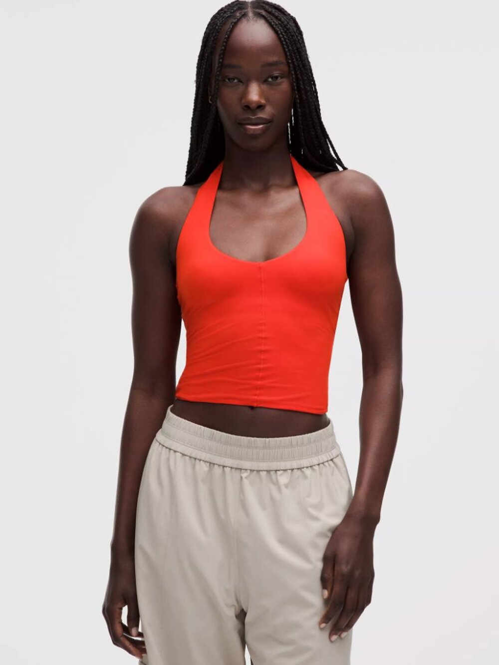 Lululemon Wundermost Ultra-Soft Nulu Halter Tank Top - Size XL, Cherry Ember
